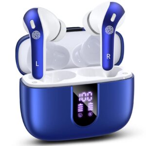 VEATOOL Bluetooth Headphones True Wireless Earbuds 65H Playback Power Display Earphones with Wireless Charging Case IPX7 Waterproof In-Ear Earbuds with Mic for TV Smart Phone Computer Laptop