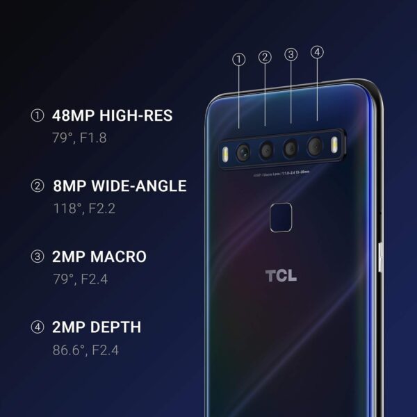 10L, Unlocked Android Smartphone 256GB+6GB RAM Android Phone,6.53" FHD Cell Phone, 48MP Quad Rear Camera System, 4000Mah Verizon Phone Mobile Phone Large Storage, Mariana Blue