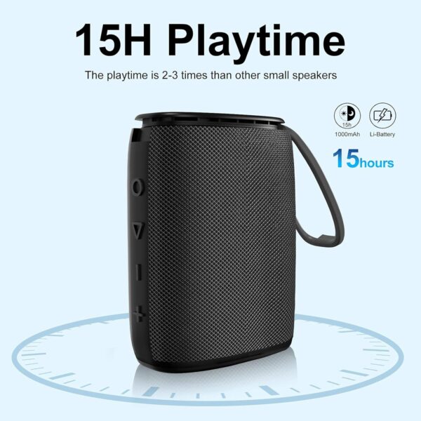 H3 Portable Wireless Speaker - Bluetooth 5.0 with Rich Bass HD Stereo Sound, IPX7 Waterproof, 15H Playtime, USB-C Charge, Shower Speaker, TWS Pairing for Home, Outdoors, Travel